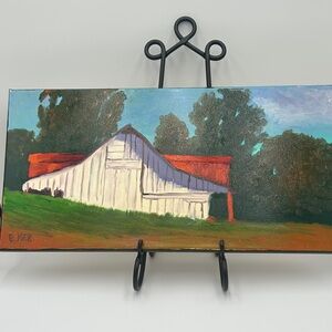 Rustic Barn original oil, painting on Canvas by Ben Kier “Little White Barn’